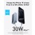 Anker Nano Power Bank 30W, Built-In USB-C Cable 10000 -Blue